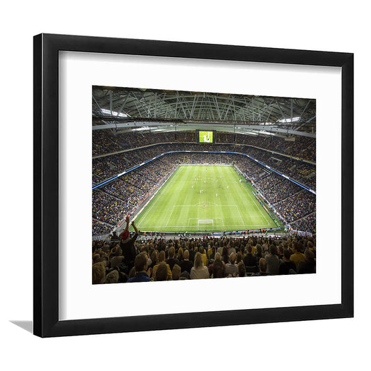Friends Arena Stadium, Stadium Canvas, Sport Art, Fan Gifts, White Border Framed Art Print Wall Decor