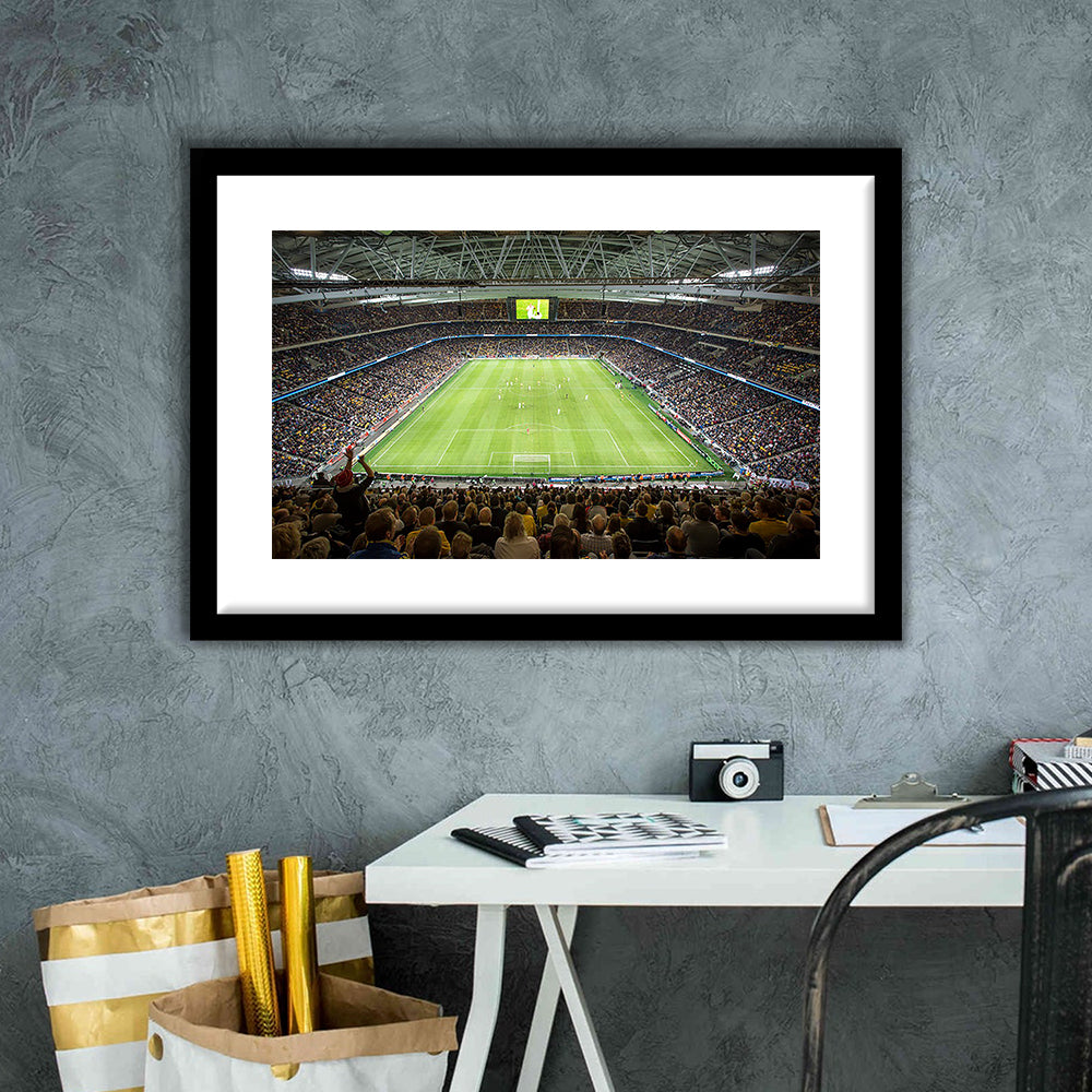 Friends Arena Stadium, Stadium Canvas, Sport Art, Fan Gifts, White Border Framed Art Print Wall Decor