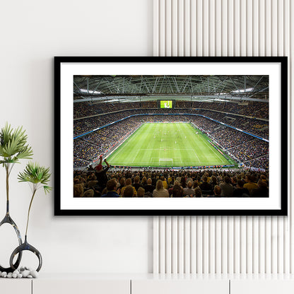 Friends Arena Stadium, Stadium Canvas, Sport Art, Fan Gifts, White Border Framed Art Print Wall Decor
