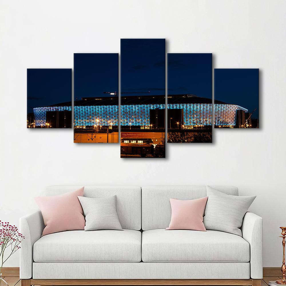 Friends Arena in Stockholm, Stadium Canvas, Sport Art, Gift for him, 5 Panel, Large Canvas, Canvas Print Wall Art