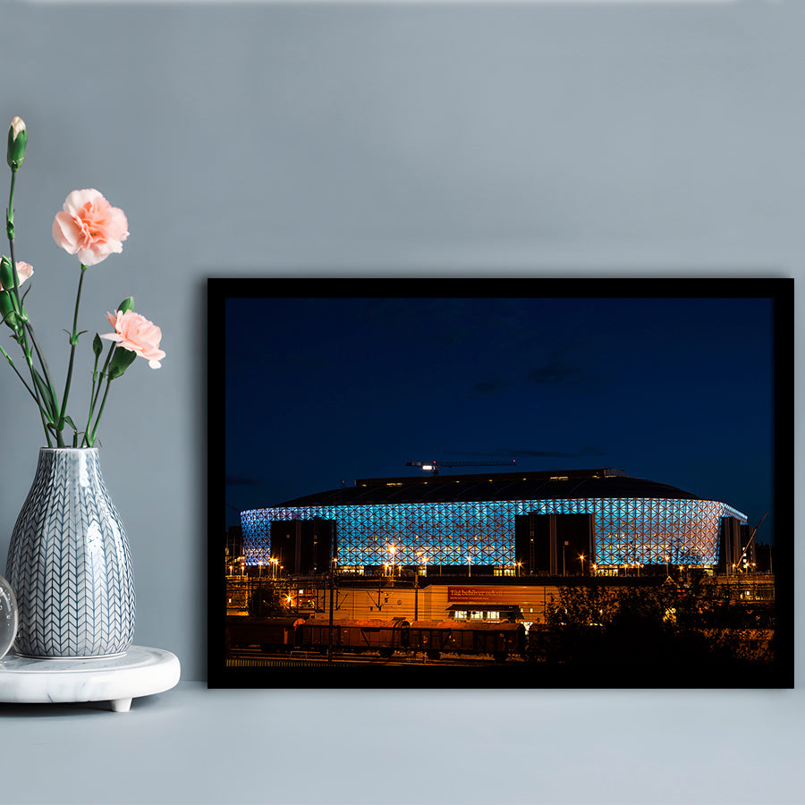 Friends Arena in Stockholm, Stadium Canvas, Sport Art, Gift for him, Framed Art Print Wall Decor, Picture Framed