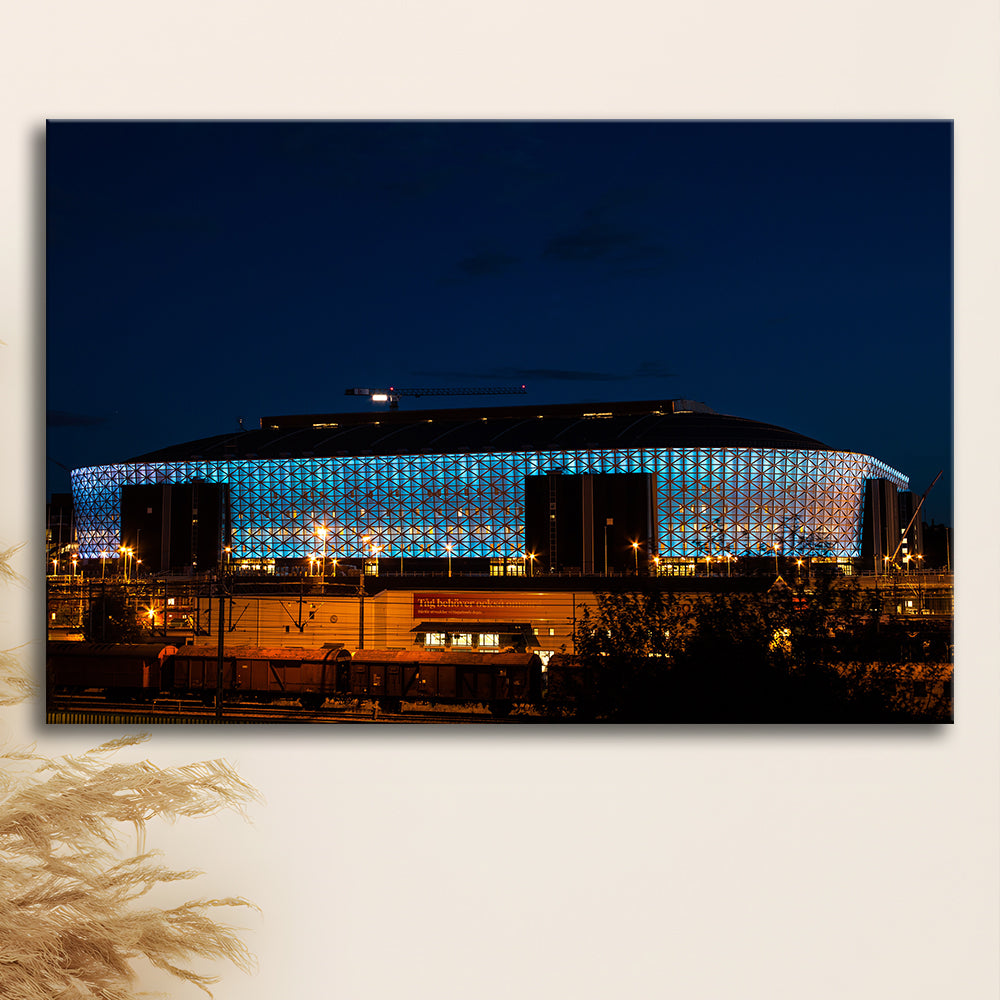Friends Arena in Stockholm, Stadium Canvas, Sport Art, Gift for him, Man Cave Decor, Art Print, Canvas Print Wall Art