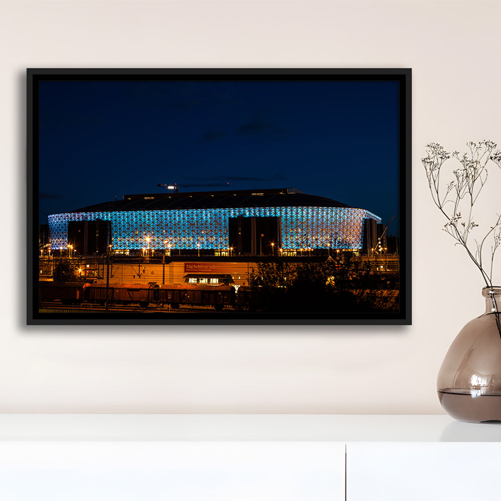Friends Arena in Stockholm, Stadium Canvas, Sport Art, Framed Canvas Print Wall Art, Floating Frame