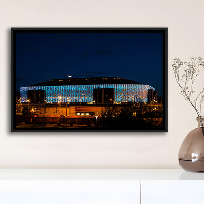 Friends Arena in Stockholm, Stadium Canvas, Sport Art, Framed Canvas Print Wall Art, Floating Frame
