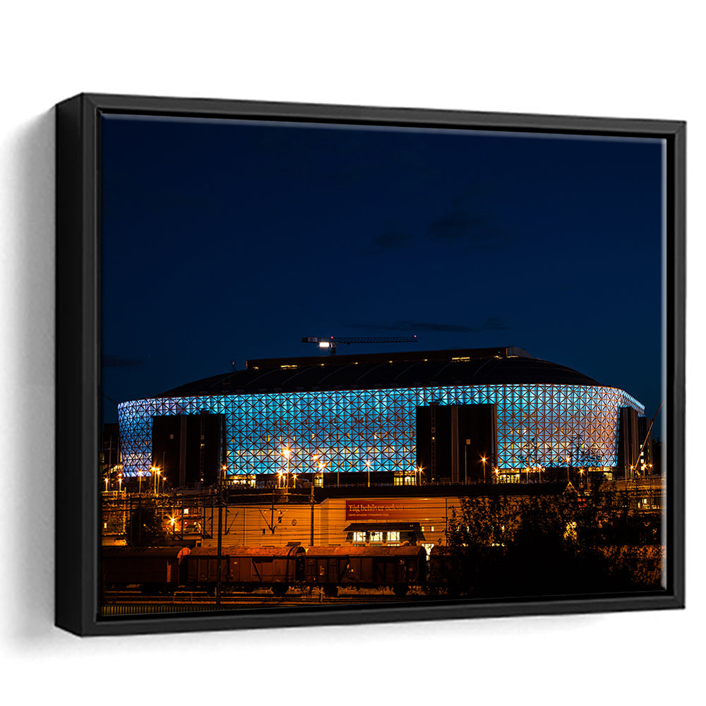 Friends Arena in Stockholm, Stadium Canvas, Sport Art, Framed Canvas Print Wall Art, Floating Frame