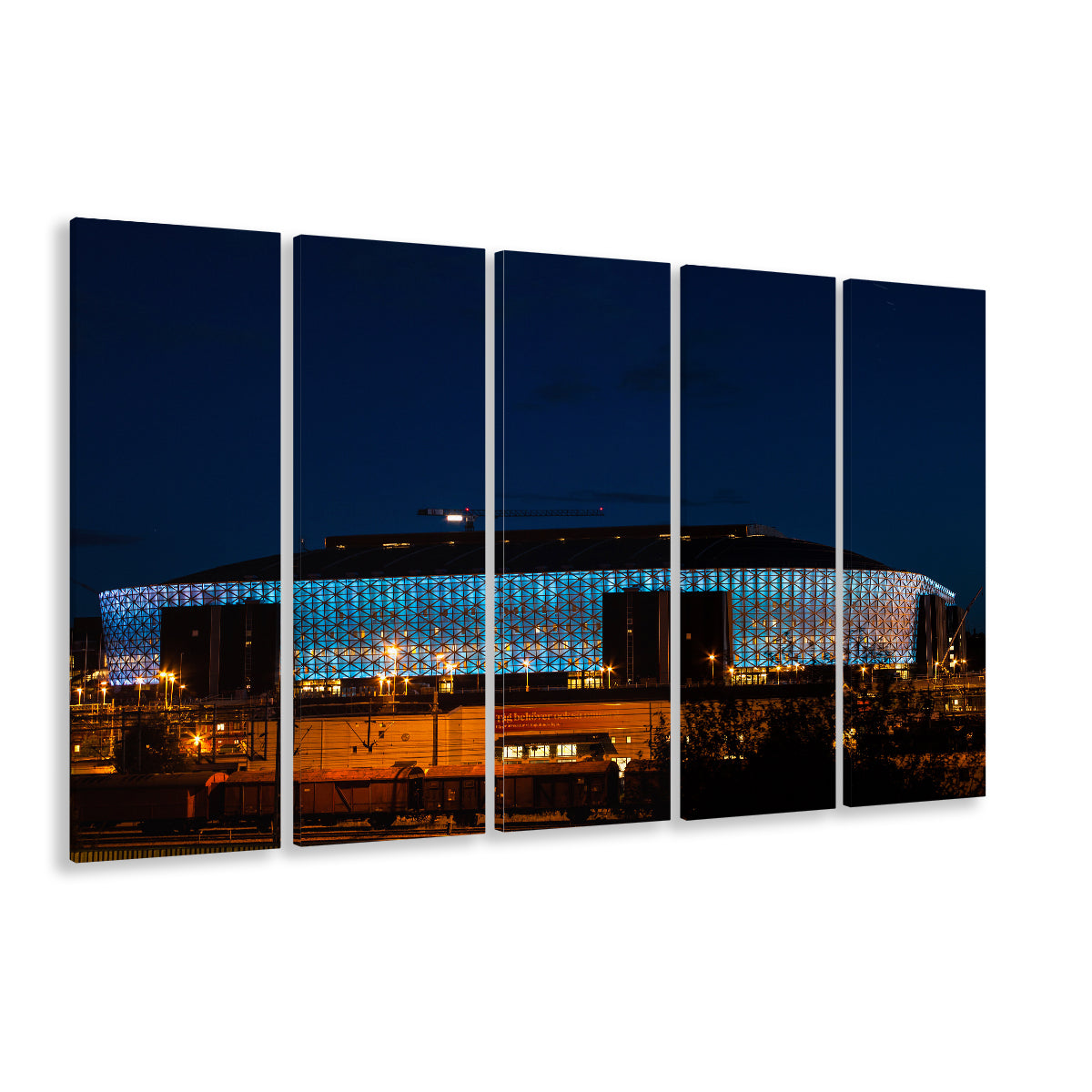 Friends Arena in Stockholm, Stadium Canvas, Sport Art, 5 Panel B, Extra Large Canvas, Canvas Print Wall Art