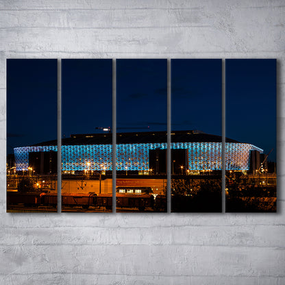 Friends Arena in Stockholm, Stadium Canvas, Sport Art, 5 Panel B, Extra Large Canvas, Canvas Print Wall Art