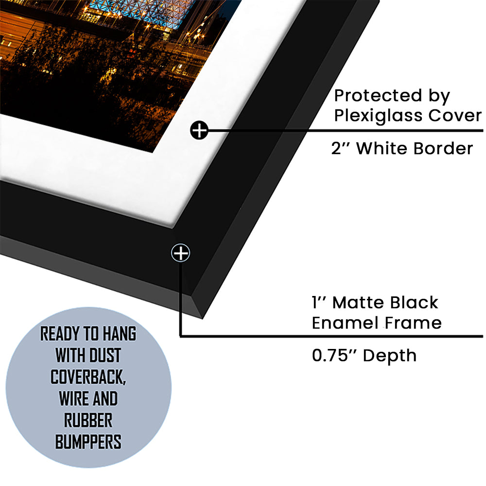 Friends Arena in Stockholm, Stadium Canvas, Sport Art, Gift for him, White Border Framed Art Print Wall Decor