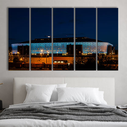 Friends Arena in Stockholm, Stadium Canvas, Sport Art, 5 Panel B, Extra Large Canvas, Canvas Print Wall Art