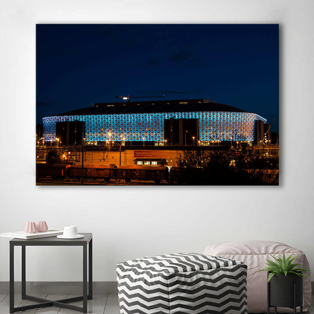 Friends Arena in Stockholm, Stadium Canvas, Sport Art, Gift for him, Man Cave Decor, Art Print, Canvas Print Wall Art
