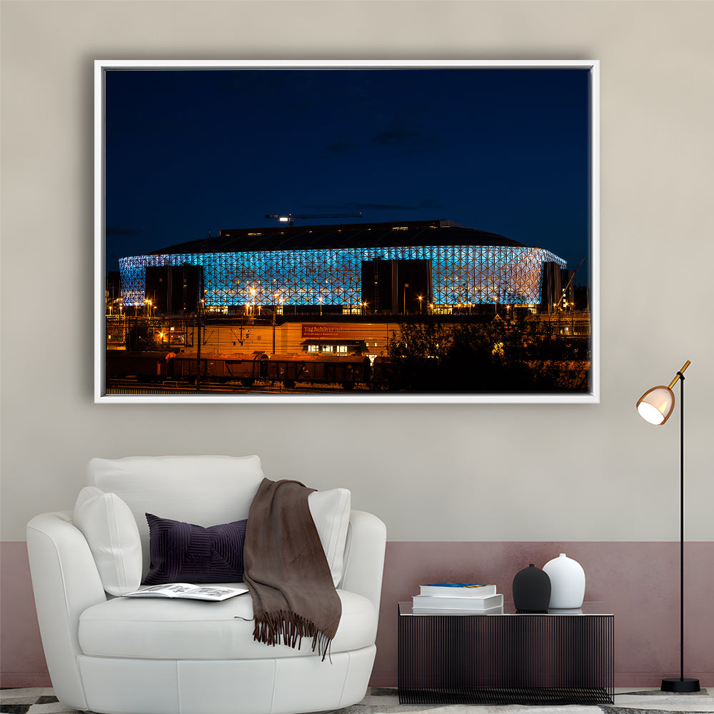 Friends Arena in Stockholm, Stadium Canvas, Sport Art, Framed Canvas Print Wall Art, Floating Frame