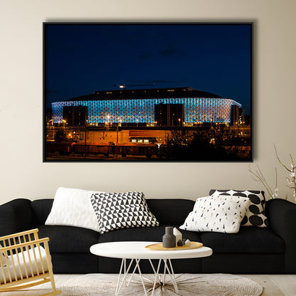 Friends Arena in Stockholm, Stadium Canvas, Sport Art, Framed Canvas Print Wall Art, Floating Frame