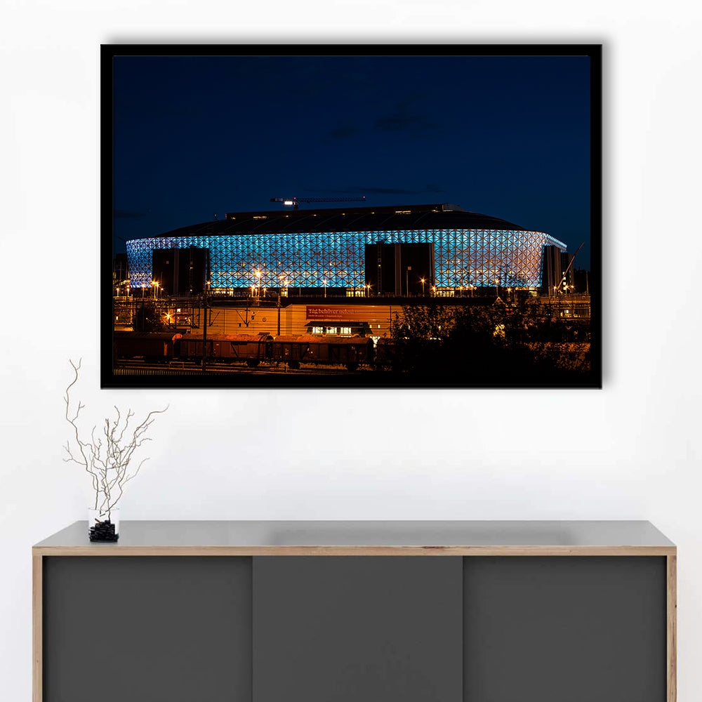 Friends Arena in Stockholm, Stadium Canvas, Sport Art, Gift for him, Framed Art Print Wall Decor, Picture Framed