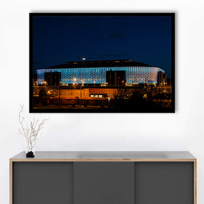 Friends Arena in Stockholm, Stadium Canvas, Sport Art, Gift for him, Framed Art Print Wall Decor, Picture Framed