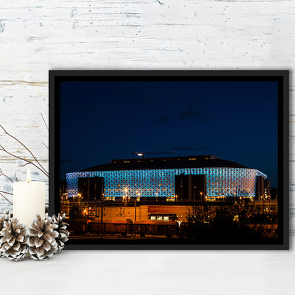Friends Arena in Stockholm, Stadium Canvas, Sport Art, Framed Canvas Print Wall Art, Floating Frame
