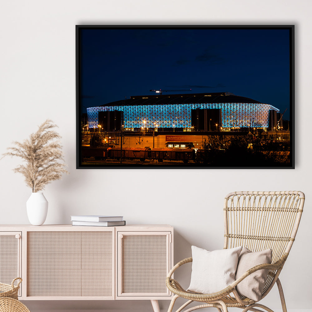 Friends Arena in Stockholm, Stadium Canvas, Sport Art, Framed Canvas Print Wall Art, Floating Frame