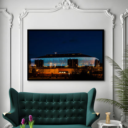 Friends Arena in Stockholm, Stadium Canvas, Sport Art, Gift for him, Framed Art Print Wall Decor, Picture Framed
