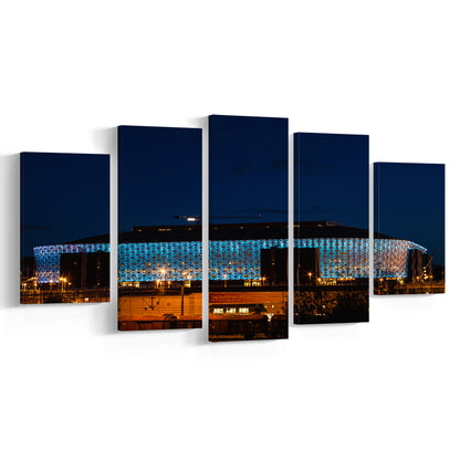 Friends Arena in Stockholm, Stadium Canvas, Sport Art, Gift for him, 5 Panel, Large Canvas, Canvas Print Wall Art
