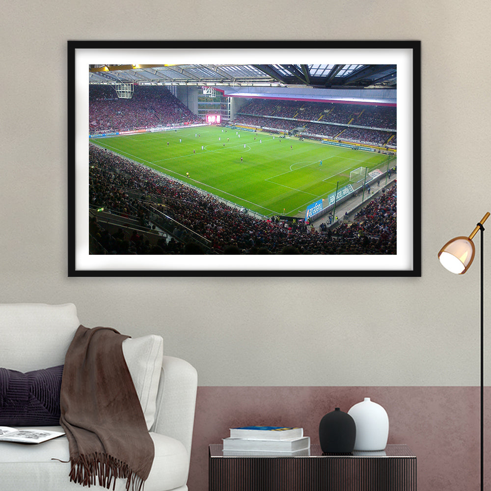 Fritz Walter Stadium, Stadium Canvas, Sport Art, Gift for him, White Border Framed Art Print Wall Decor