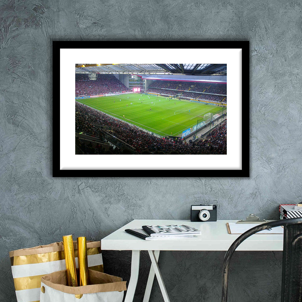 Fritz Walter Stadium, Stadium Canvas, Sport Art, Gift for him, White Border Framed Art Print Wall Decor