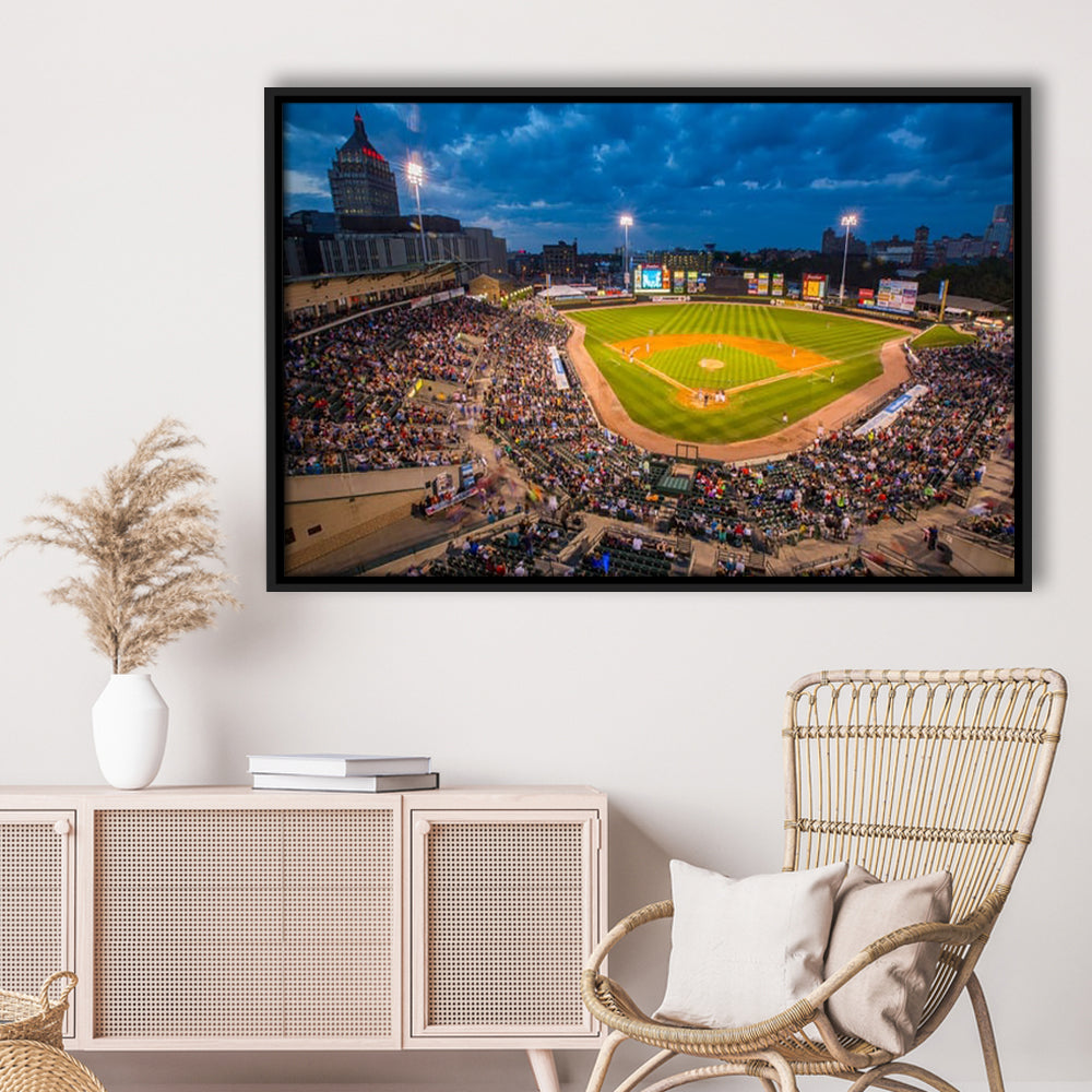 Frontier Field, Stadium Canvas, Sport Art, Framed Canvas Print Wall Art, Floating Frame