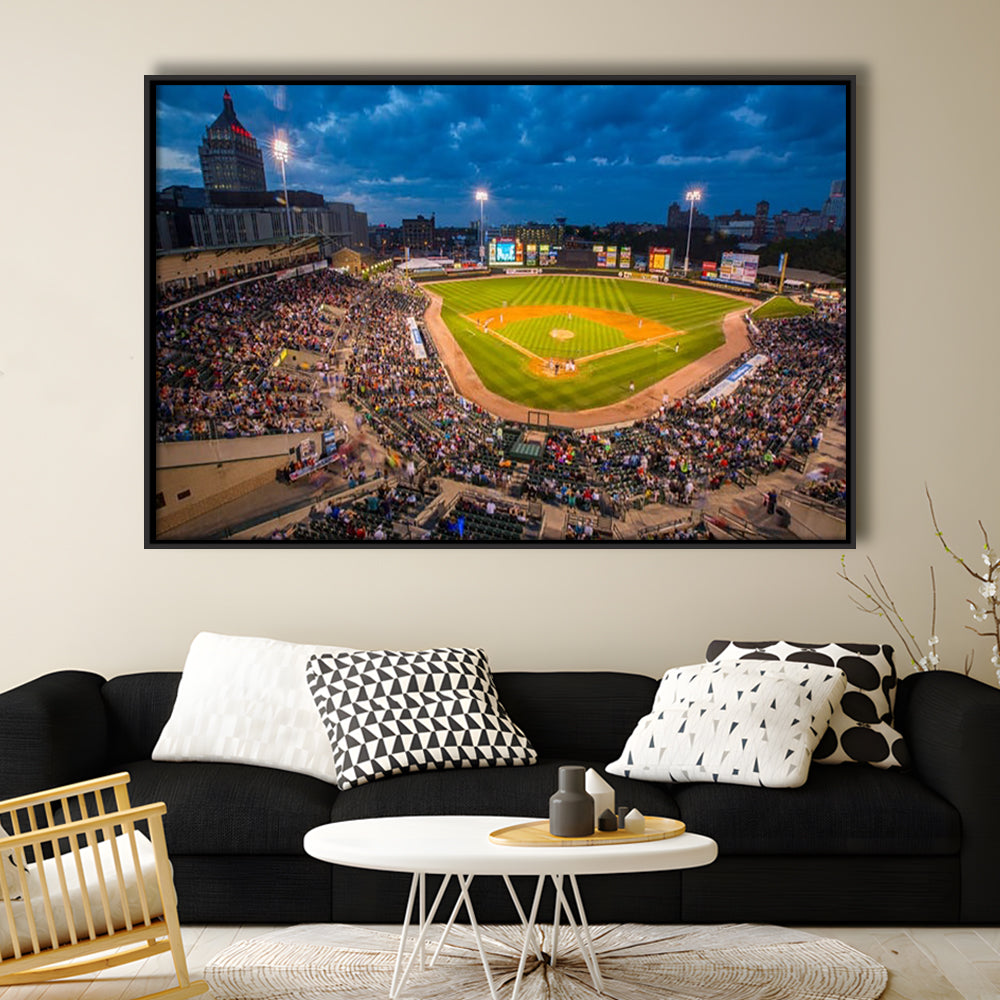 Frontier Field, Stadium Canvas, Sport Art, Framed Canvas Print Wall Art, Floating Frame