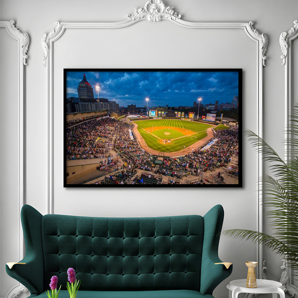 Frontier Field, Stadium Canvas, Sport Art, Gift for him, Framed Art Print Wall Decor, Picture Framed
