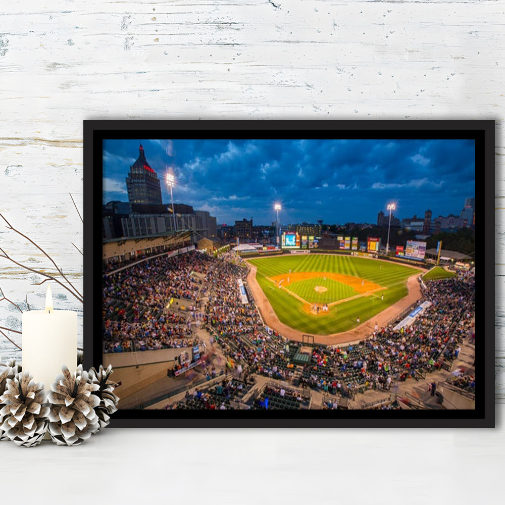 Frontier Field, Stadium Canvas, Sport Art, Framed Canvas Print Wall Art, Floating Frame