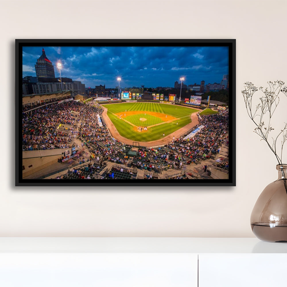 Frontier Field, Stadium Canvas, Sport Art, Framed Canvas Print Wall Art, Floating Frame