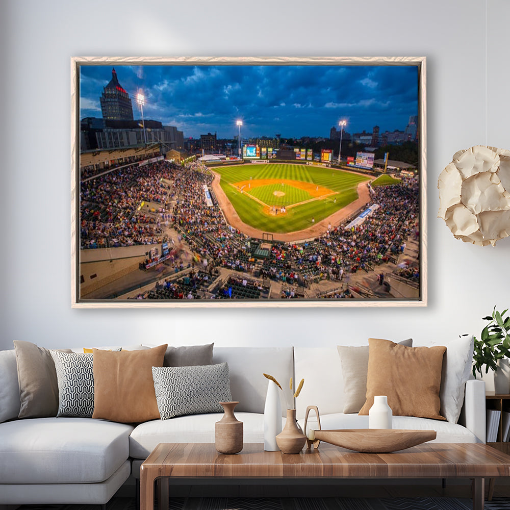 Frontier Field, Stadium Canvas, Sport Art, Framed Canvas Print Wall Art, Floating Frame