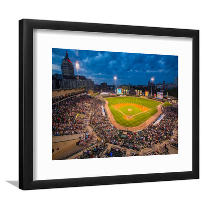 Frontier Field, Stadium Canvas, Sport Art, Gift for him, White Border Framed Art Print Wall Decor