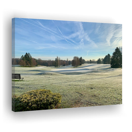 Frozen Golf Course In Early Morning, Golf Art Print,Gifts Golf Lover