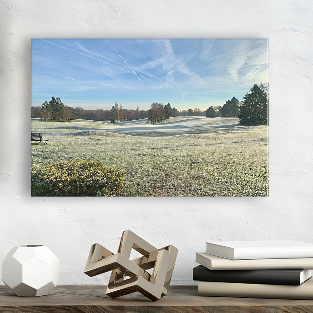 Frozen Golf Course In Early Morning, Golf Art Print,Gifts Golf Lover