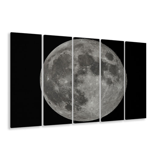 Full Moon at Night Moon Art, Moon Canvas, Moon Decor, Moon Home Decor, 5 Piece B Extra Large Cavas Print Wall Art Decor