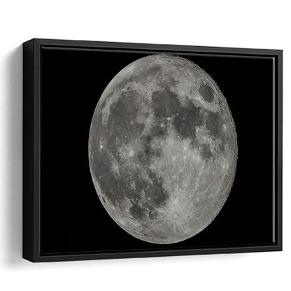 Full Moon At Night Moon Art, Moon Canvas, Moon Decor, Moon Home Decor, Framed Cavas Print, Floating Frame