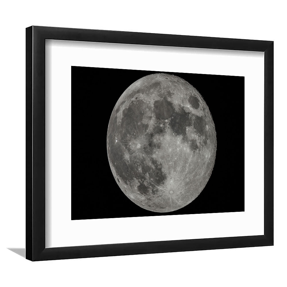 Full Moon At Night Moon Art, Moon, Moon Decor, Moon Home Decor, Framed Art Print White Border