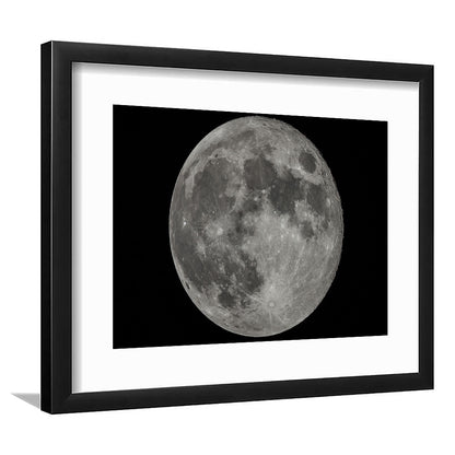 Full Moon At Night Moon Art, Moon, Moon Decor, Moon Home Decor, Framed Art Print White Border
