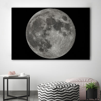Full Moon at Night Moon Art, Moon Canvas, Moon Decor, Moon Home Decor, Cavas Print Wall Art Hom Decor