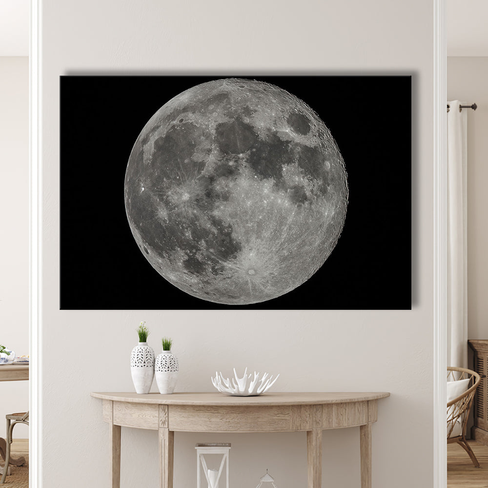 Full Moon at Night Moon Art, Moon Canvas, Moon Decor, Moon Home Decor, Cavas Print Wall Art Hom Decor