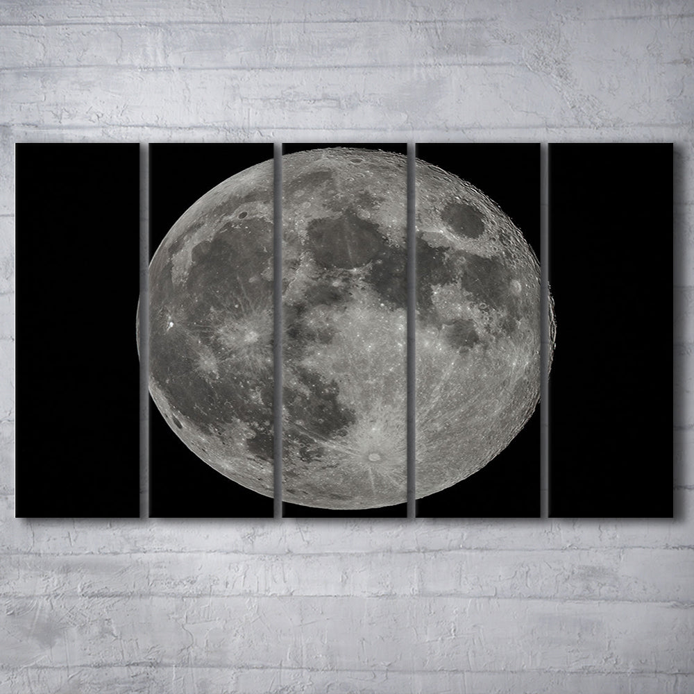 Full Moon at Night Moon Art, Moon Canvas, Moon Decor, Moon Home Decor, 5 Piece B Extra Large Cavas Print Wall Art Decor