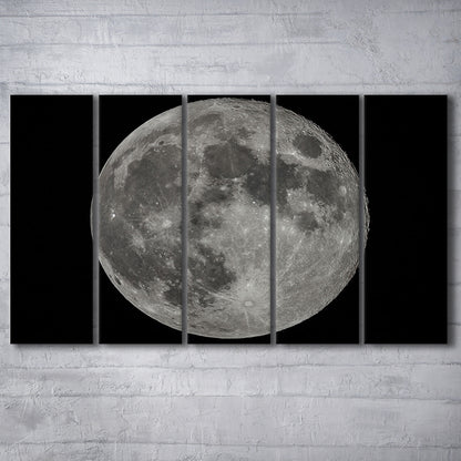 Full Moon at Night Moon Art, Moon Canvas, Moon Decor, Moon Home Decor, 5 Piece B Extra Large Cavas Print Wall Art Decor