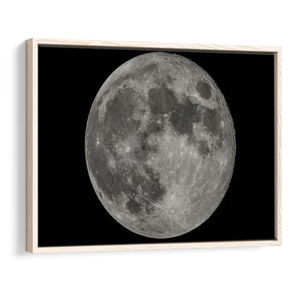 Full Moon At Night Moon Art, Moon Canvas, Moon Decor, Moon Home Decor, Framed Cavas Print, Floating Frame