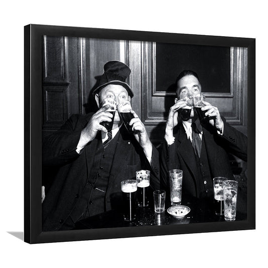 Funny Bar Decor, Vintage, 1920s, Men Drinking Beer, Speakesy Decor, Man Cave Art, Framed Art Print Wall Decor