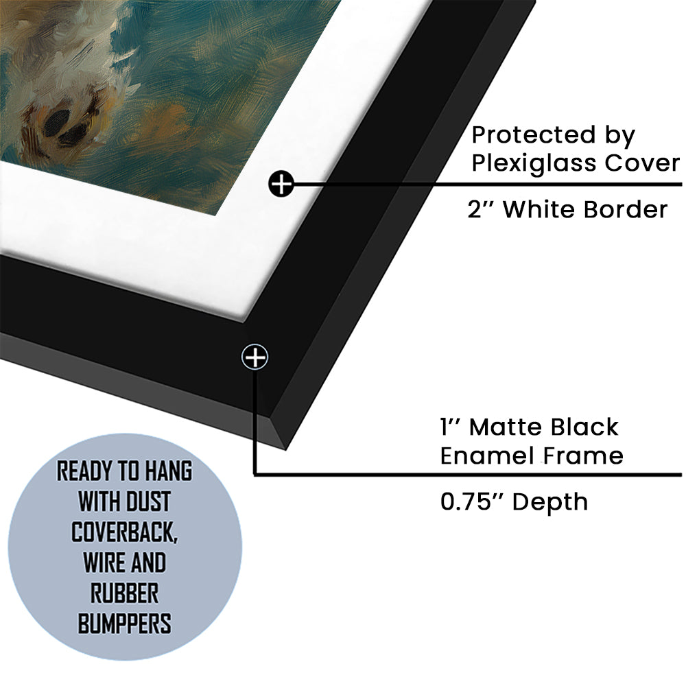 Funny Cockapoo Dog Swimming Underwater Watercolor, Funny Pet Art, Framed Art Print White Border Wall Decor
