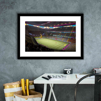 Fut Stadium Fifa, Stadium Canvas, Sport Art, Gift for him, White Border Framed Art Print Wall Decor
