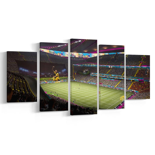 Fut Stadium Fifa, Stadium Canvas, Sport Art, Gift for him, 5 Panel, Large Canvas, Canvas Print Wall Art