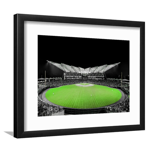 Futuristic Stadiums, Stadium Canvas, Sport Art, Gift for him, White Border Framed Art Print Wall Decor