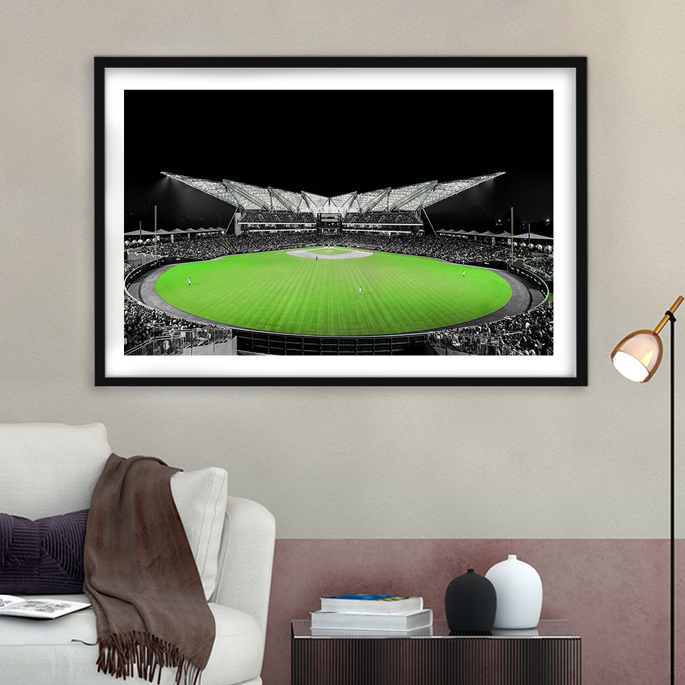 Futuristic Stadiums, Stadium Canvas, Sport Art, Gift for him, White Border Framed Art Print Wall Decor