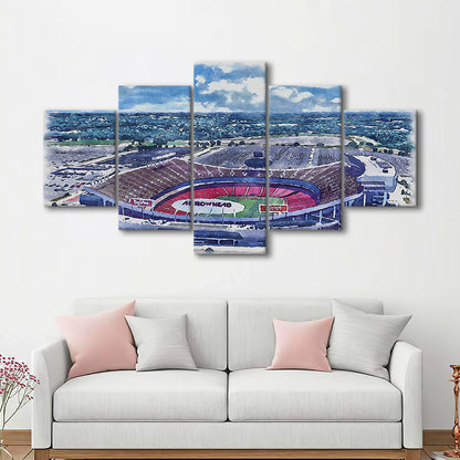 GEHA Field at Arrowhead Painting Stadium Watercolor, Kansas City, Sport Art, Mixed 5 Panel, Canvas Print Wall Art