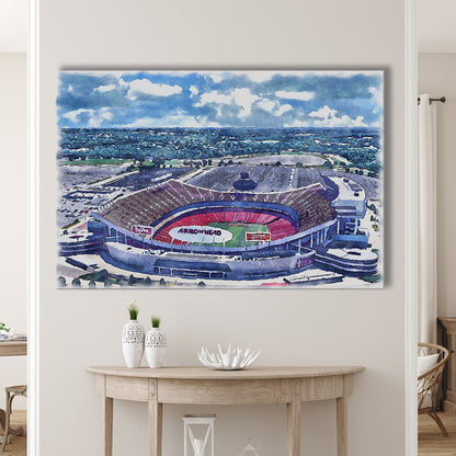 GEHA Field at Arrowhead Painting Stadium Watercolor, Kansas City, Sport Art, Gifts for him, Canvas Print Wall Art